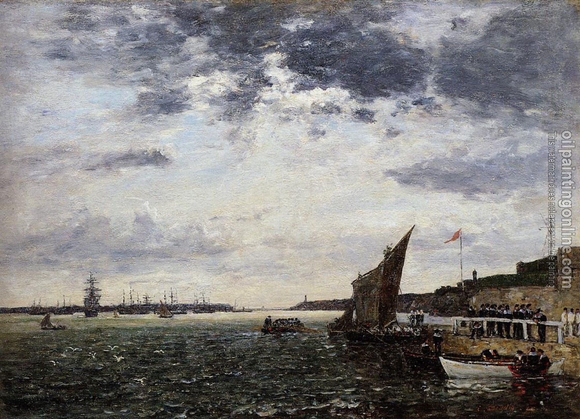 Boudin, Eugene - Marines Landing in Brest Harbor